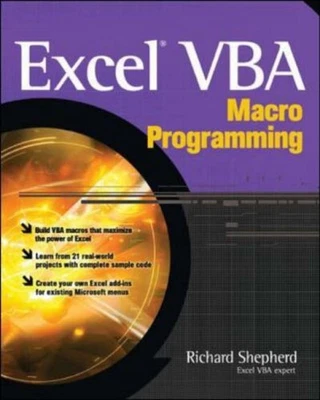 £3.17 • Buy Excel VBA Macro Programming By Shepherd, Richard Paperback Book The Cheap Fast
