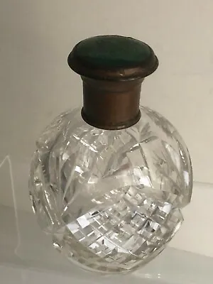 £20 • Buy Antique Victorian Cut Glass & Enamel Perfume Bottle