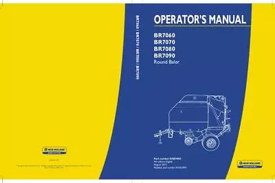 New Holland BR7060 BR7070 BR7080 BR7090 Round Baler Operators Manual PDF/USB • $80.33
