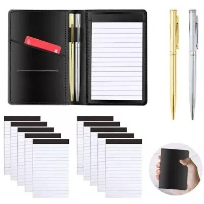 13 Pcs Mini Pocket Notebook Set With Leather Pocket Notepad Holder And Pen • $20.99