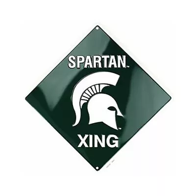 Michigan State Spartan 12  Xing Crossing Collegiate Metal Sign Embossed • $18.71