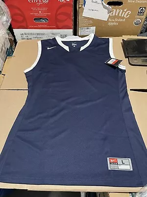 Nike Team Dri Fit Sleeveless Practice Basketball Jersey Mens Blue  White Size L • $15