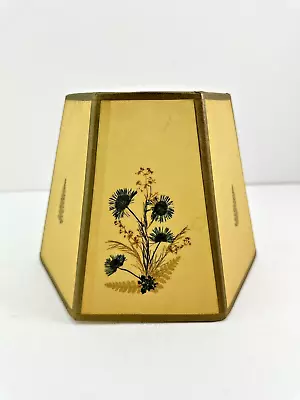 Vintage Botanicals Hexagon Clip On Lamp Shade Cottage Floral Paper  5 3/4 H • $30