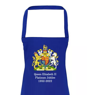 70th Queen Platinum Jubilee Apron Coat Of Arms 100% Cotton Elizabeth II • £19.95