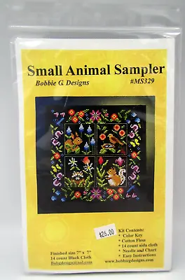 Bobbie G. Designs SMALL ANIMAL SAMPLER Cross Stitch Kit MS329 • $19.99