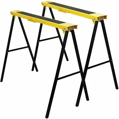$49.90 • Buy 2PC Mastercraft Sawhorse Metal Folding Non-slip Surface Saw Horse 200KG Capacity