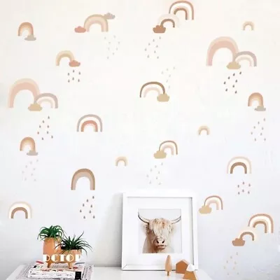 Rainbows Rain Drops Removable Wall Decals Stickers Nursery Kids Bedroom • $10.99