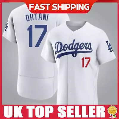 Men Shohei Ohtani #17 Los Angeles Dodgers White Flex Base Jersey Stitched NEW • £26.39