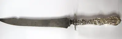 ANTIQUE 1835 R. WALLACE STERLING SILVER STEAK CAKE CARVING KNIFE 14  LONG 200gm • $44.95