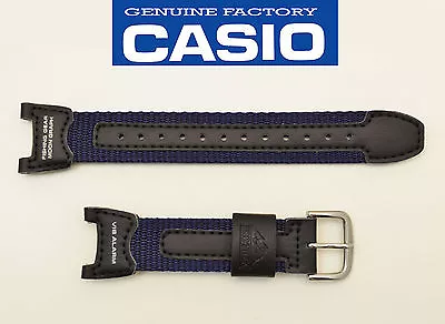 CASIO  Pro Trek Watch Band FISHING GEAR BLACK & NAVY BLUE STRAP PRS-400B   • $50.01