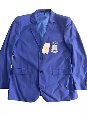 Phi Beta Sigma Fraternity Blazer Mens 40R Royal Blue Embroidered College Jacket • $39.99