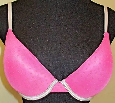 ENVY Fuchsia Pink Star Covered Lace Under-Wire Padded Bra Push-Up Size 34D EUC • $15.99