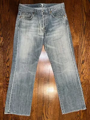 7 Seven For All Mankind Men’s Relaxed Straight Jeans Size 33 Vintage Authentic • $7