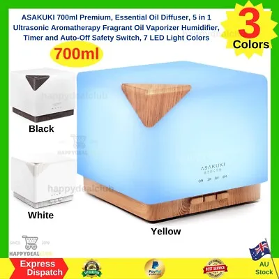 $49.99 • Buy ASAKUKI 700ml Premium Essential Oil Diffuser 5 In 1 Ultrasonic Aromatherapy NEW