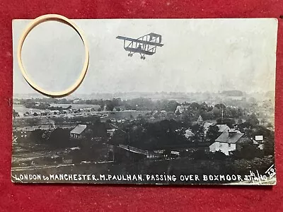 Edwardian Photo  Postcard Of  M Paulham Flying Over  Boxmoor 1910 • £10