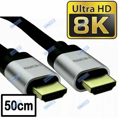£4.65 • Buy V2.1 SILVER SHORT 0.5m ULTRA HD 8K HDMI LEAD SKYQ PS4 XBOX TV CABLE 50cm