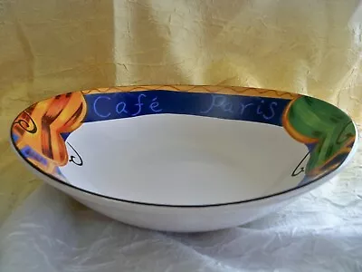 Cafe Paris Large 10  Oval Serving Bowl 1994 Misono/sango Dinnerware Never Used • $12.95