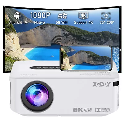 1080P Projector 12000LMS 4K 3D 5G WiFi Bluetooth Video Home Theater 200  Display • $124.99