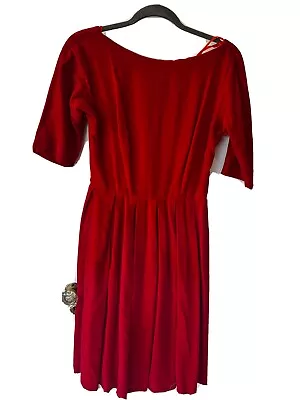 Vintage 1950s Red Velvet Dress • $9