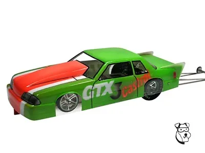 #325YG 1/24 3-N-1 Slot Drag Car RTR - Castrol GTX Green MUSTANG - By Mid America • $149.99