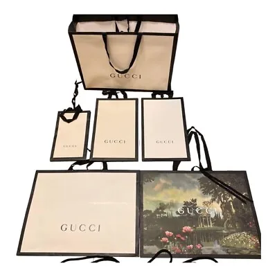Set Of 6 - Authentic GUCCI  Shopping Paper Gift Bags 2403 • £64.26