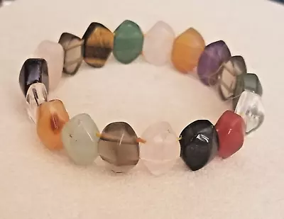 Multi Gemstone Multicolor Stretch Bracelet • $17.95