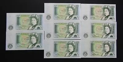 BANK NOTES - GREAT BRITAIN - 8 X UNCIRCULATED £1 NOTES • £7.50