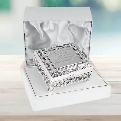 Girl's 60th Birthday Gift Engraved Sixtieth Silver Plated Trinket Box Girl Gifts • £24.99