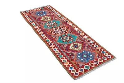 Tribal Handmade Afghan/Turkish Runner Kilim Rug100% Artisan Wool Rug 216 X 75cm • $325.83