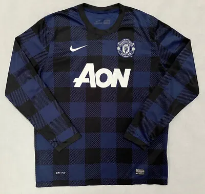 Manchester United 2013-2014 Away Football Shirt Long Sleeve Size: Adults Large • $80.93