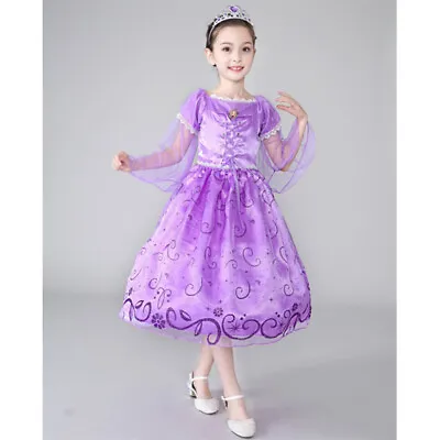 $25.16 • Buy Girls Princess Rapunzel Dress Tutu Costume Size 3-10 Years