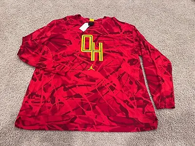 Nike Air Jordan Oak Hill Academy Camo Camouflage Warm Up Shirt 2XL Red Carmelo • $75