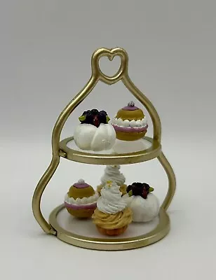 Rare 2007 Re-Ment SPECIAL CAKES FOR ME No. 9 FANCY SMALL CAKES On TWO-TIER STAND • $21.50