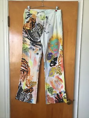 La Cite Paris Abstract Art Andy Warhol Style Marilyn Monroe Graphic White Pants • $75