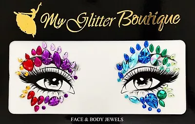 MGB Pride Rainbow Face Jewels/Festival Face Sticker/Crystal Face Gems • £5.99