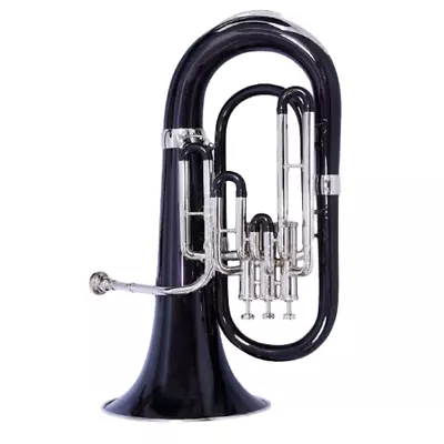 Euphonium Brass 3 Valve Black/Nickel Plated Bb By Zaima With HardCase+Mouthpiece • $310