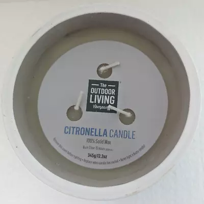 Citronella Candle Large 3 Wicks Ceramic Pot 15 Hours The Outdoor Living Company • £9.99