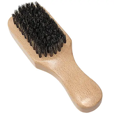 Natural Boar Bristle Hair Brush Paddle Anti-static Scalp Massage Wood Beard Club • £9.49