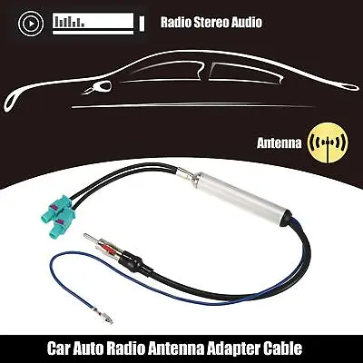 Car Radio Antenna Dual Adapter Cable With Amplifier Audio GPS For Audi For VW • $10.33