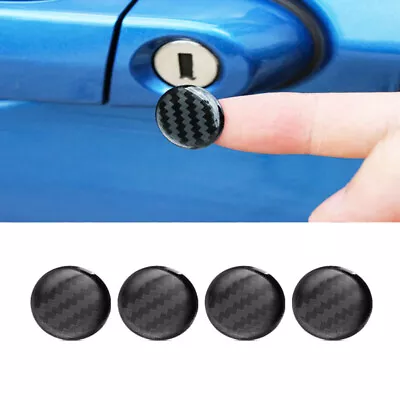 4x Carbon Fiber Car Lock Keyhole Protection Stickers Cover 20mm Accessories  • $2.13