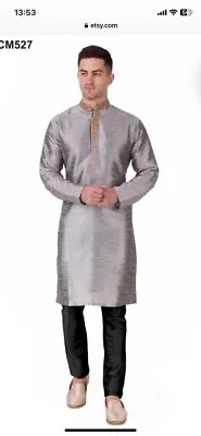 Men’s Indian Designer Kurta Pajama Ethnic Outfit • £13.99