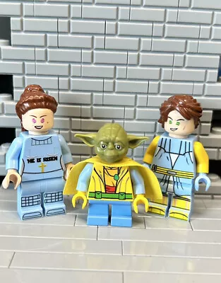 $44.95 • Buy EASTER BUNDLE: Yoda, Anakin & Padme  (BLUE):  CUSTOM PRINTED MINIFIGs
