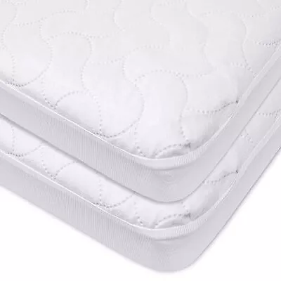 2 Pack Waterproof Fitted Porta/Mini Crib Mattress Protector Quilted And Nois... • $32.94