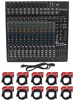 Mackie 1642VLZ4 16-channel Compact Analog Low-Noise Mixer + (10) XLR Cables • $653.50