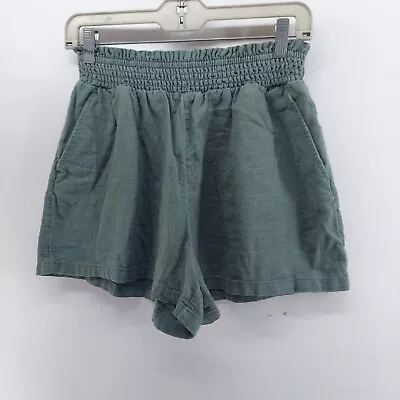 $9.99 • Buy Universal Thread Women's Green Shorts Size Small Linen Blend Elastic Waist Pockt