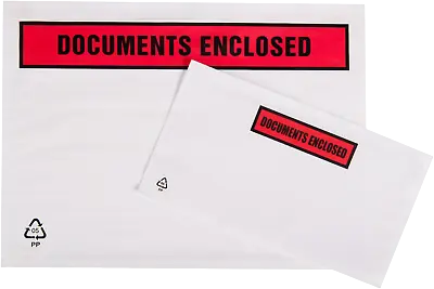 DOCUMENTS ENCLOSED Wallets Envelopes Self Adhesive Sticky A7 A6 A5 Plain Printed • £1.49