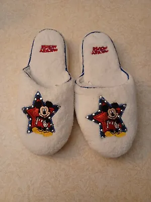 New Disney Mickey Mouse Slippers Size 9 / 10 Star Red White Blue Sku:b35 • $19.99