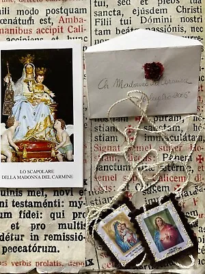 RARE VINTAGE LOT RELICS Scapulars Of The Madonna Del Carmine : With Wax Seal !!! • $294.99