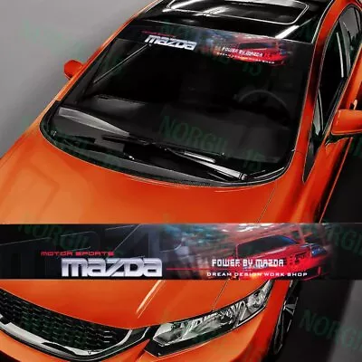 Front Windshield Premium Vinyl For Mazda Speed Motor Racing Banner Decal Sticker • $12.60