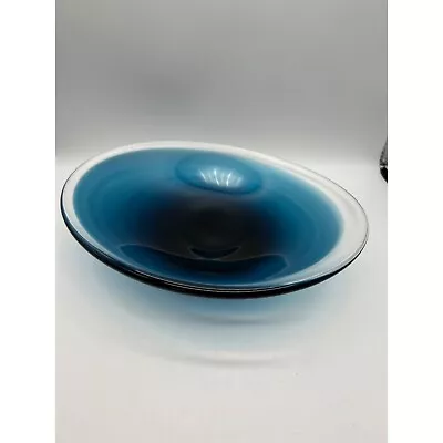 Norwegian Art Glass Oval Dish Bowl By Willy Johansson Hadeland Norway • $40